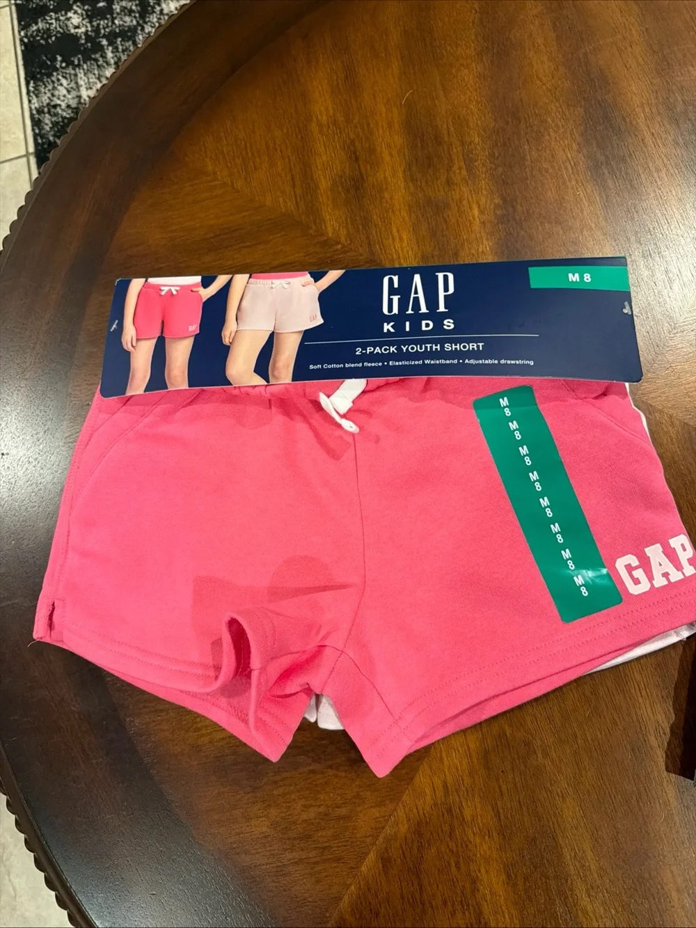 2 Pack Youth Shorts GAP Kids Coral Pink Drawstring Lounge Shorts